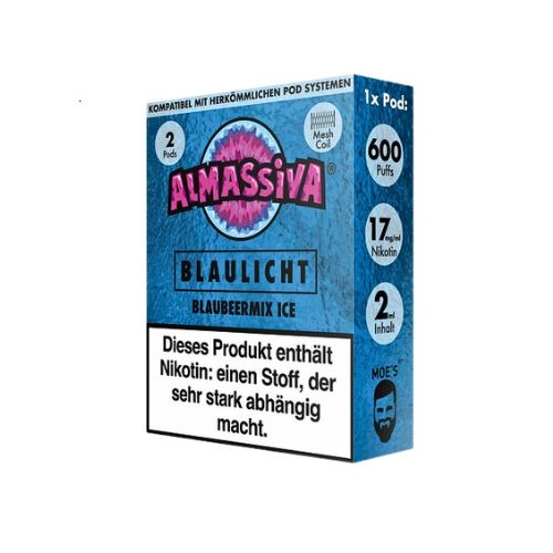 Al Massiva Blaulicht Prefilled Pod 2x2ml Blueberry Mix Ice 17mg