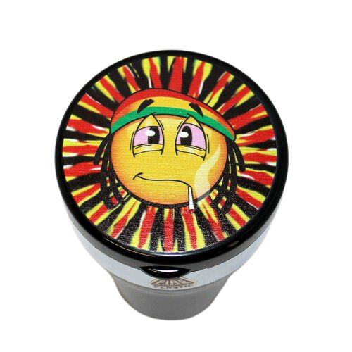 Auto-Aschenbecher mit Motiv Reggae Smile und LED Licht