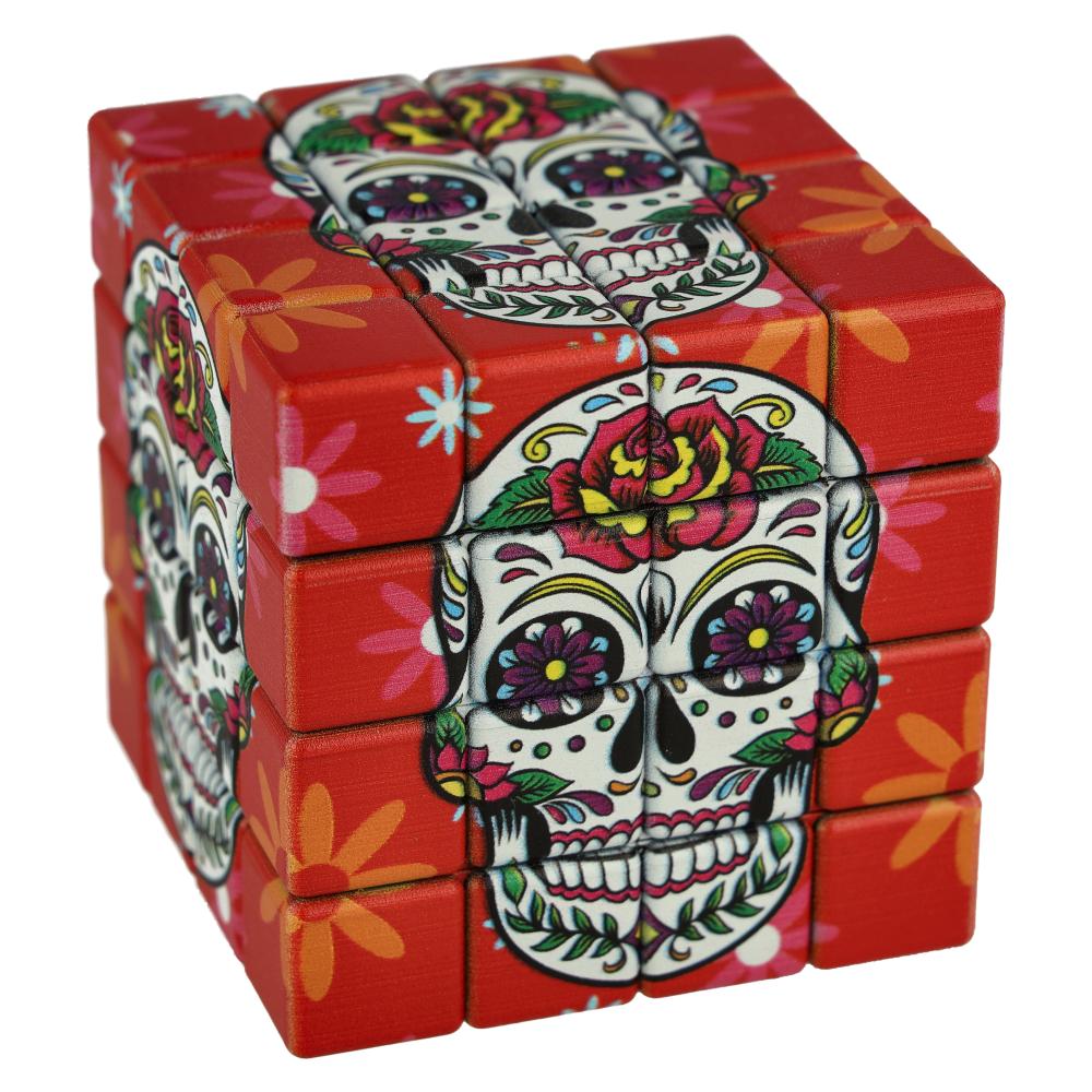 Atomic Metall Grinder Cube Skull, rot 4-teilig