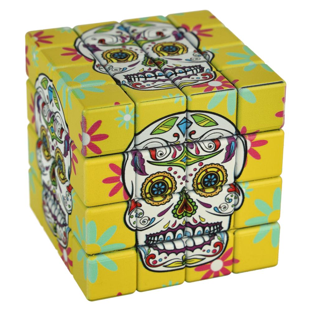 Atomic Metall Grinder Cube Skull,gelb 4-teilig
