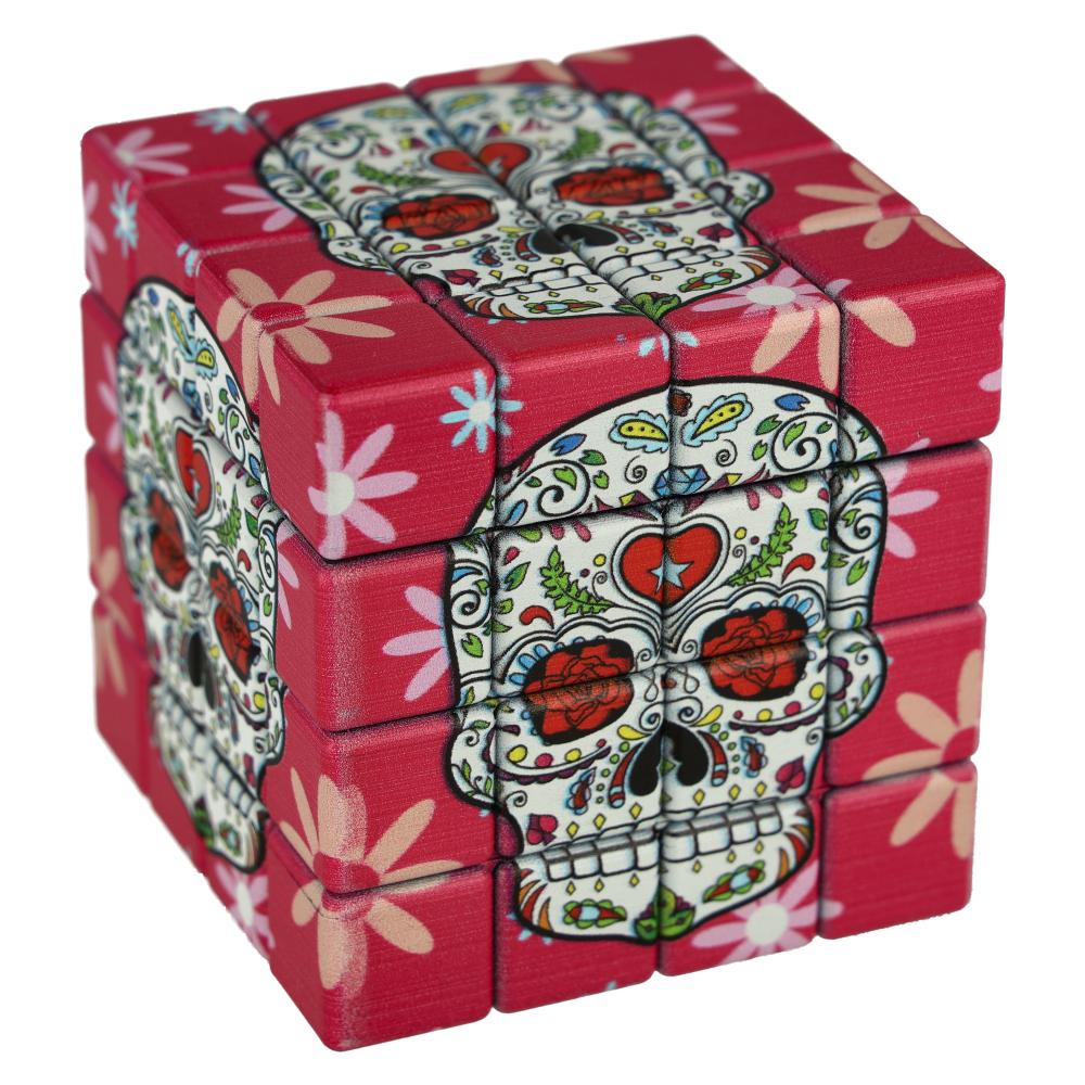 Atomic Metall Grinder Cube Skull,pink 4-teilig