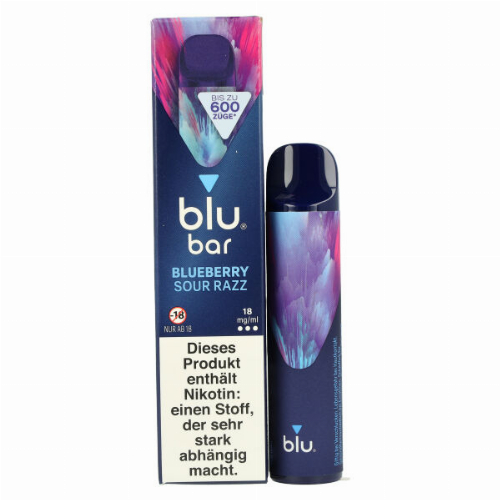 Blu Bar Einweg E-Zigarette Blueberry Sour Razz 18mg