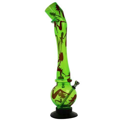 Bong Acrylic  Lady Neongrün 39cm mit Metallchillum