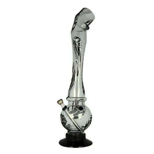 Bong Acrylic Skorpion Transparent 39cm mit Metallchillum