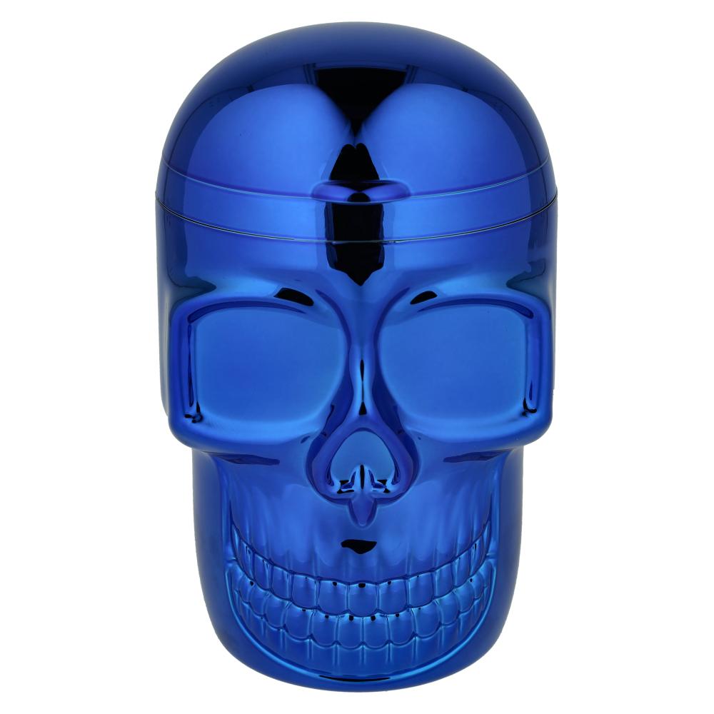 Champ Autoaschenbecher Skull Blau mit LED und Deckel