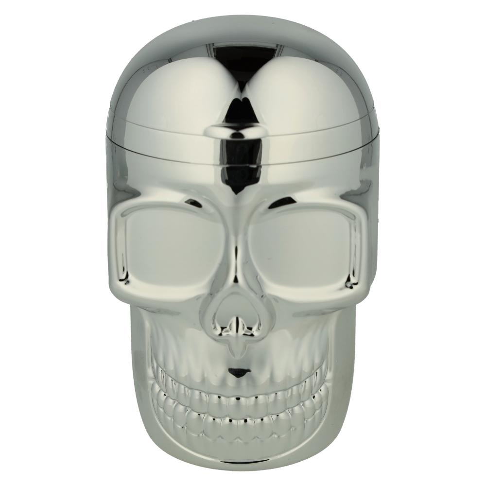 Champ Autoaschenbecher Skull Silber mit LED und Deckel