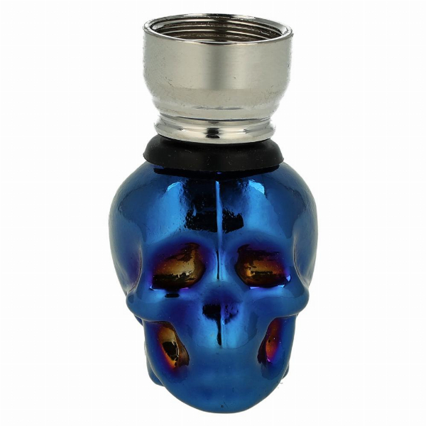 Metallpfeife Champ High Blau Skull mit Sieb online kaufen