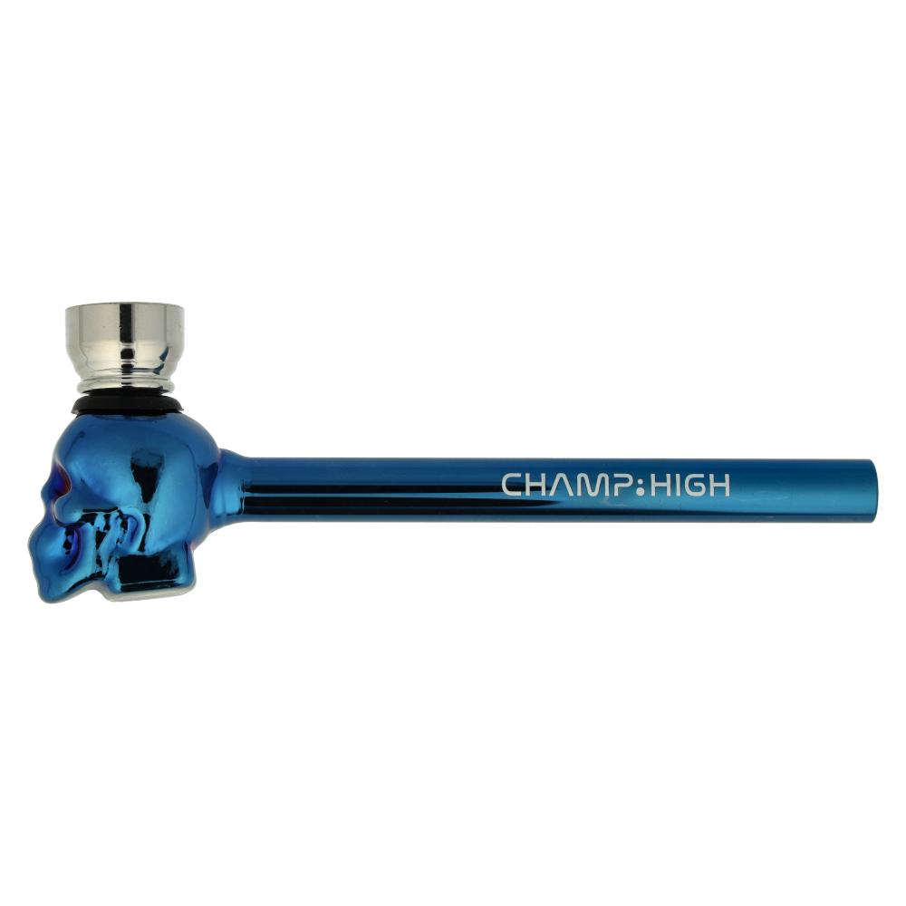 Metallpfeife Champ High Blau Skull mit Sieb online kaufen