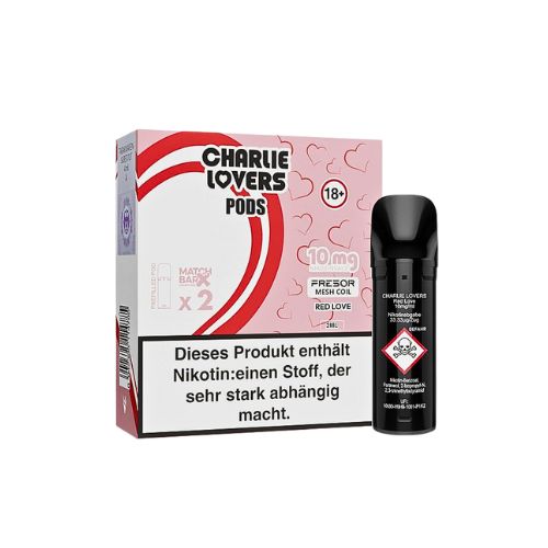 Charlie Lovers Prefilled Pod 2x2ml Red Love 10mg