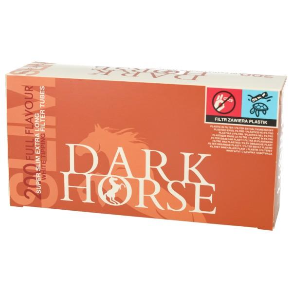 Dark Horse Full Flavor Zigarettenhülsen Super Slim Extra Long White 200 Stück