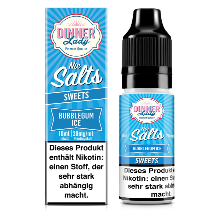 Dinner Lady Liquid Bubblegum Ice Nic Salt 10ml 20mg