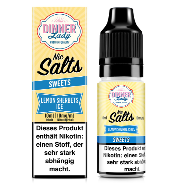 Dinner Lady Liquid Lemon Sherbets Ice Nic Salt 10ml 20mg