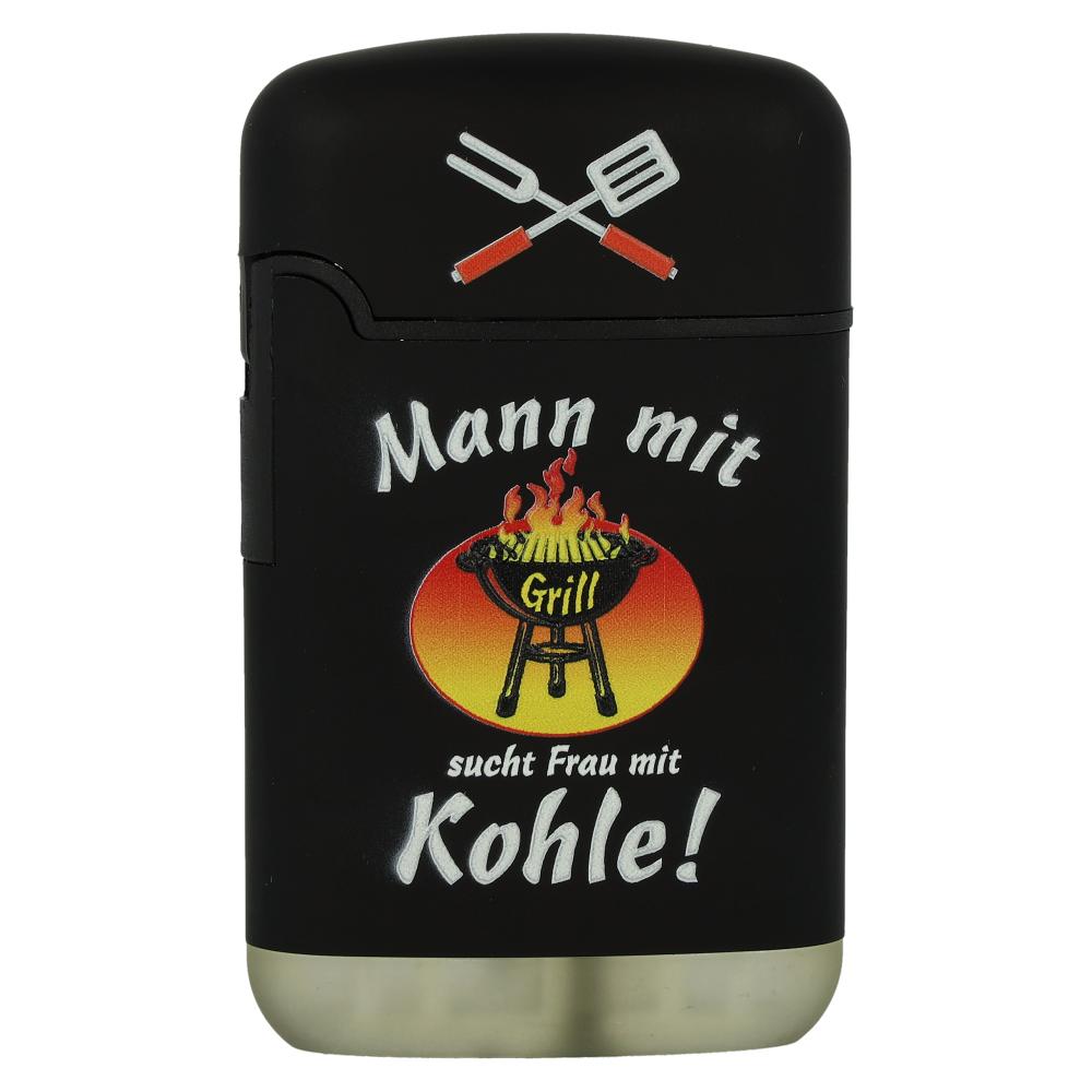 Easy Torch 8 Jet Feuerzeug Relief Born to Grill Mann mit Grill