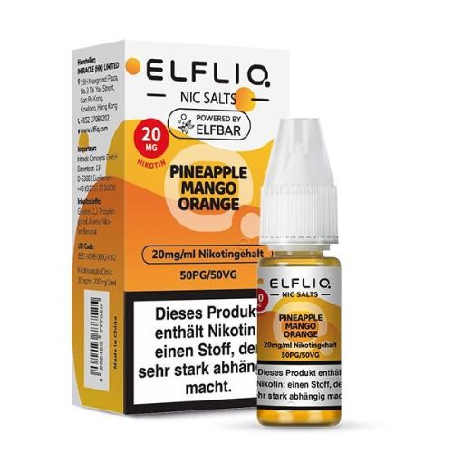 Elfliq by Elfbar Nic Salt Liquid Pineapple Mango Orange 20mg