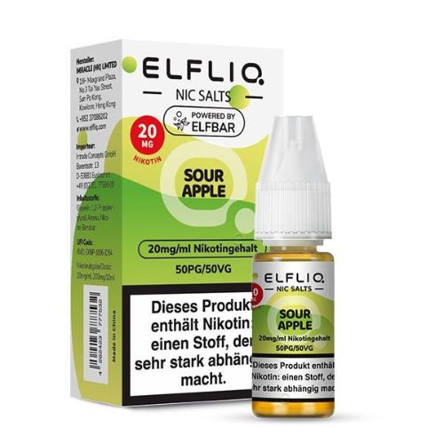 Elfliq by Elfbar Nic Salt Liquid Sour Apple 20mg