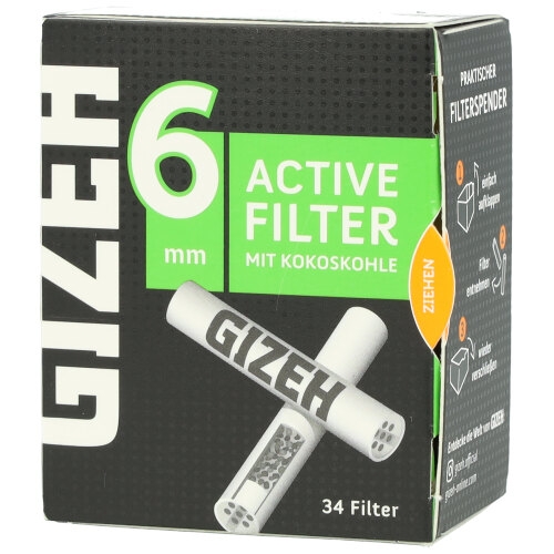 Aktivkohlefilter GIZEH 6mm 34er Box