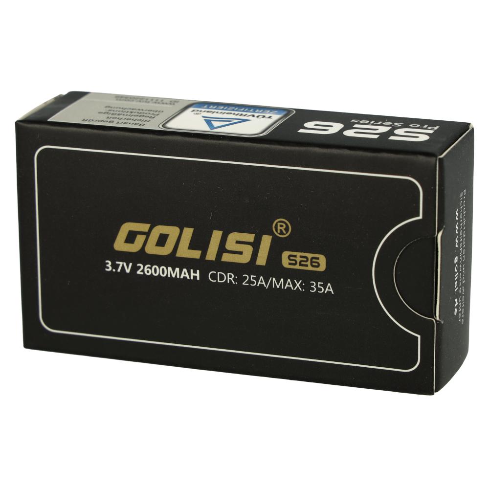 Golisi 18650er Akku Batterie mit 2600 mAh S26