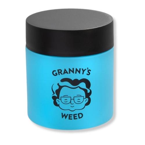 Grannys Weed Premium Stash Jar Aufbewahrungsglas Hellblau