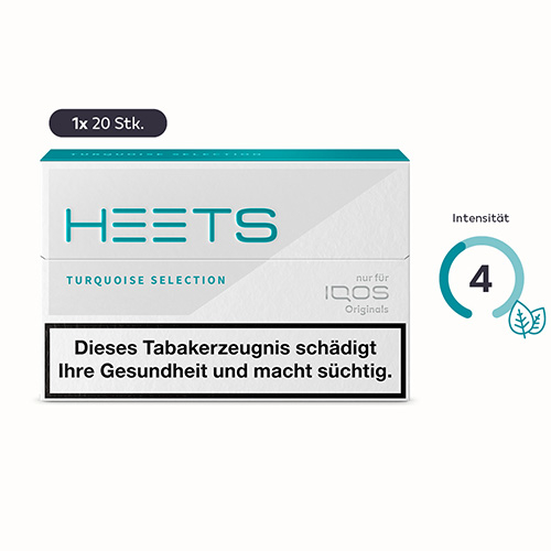HEETS Turquoise Menthol Label Tobacco Sticks