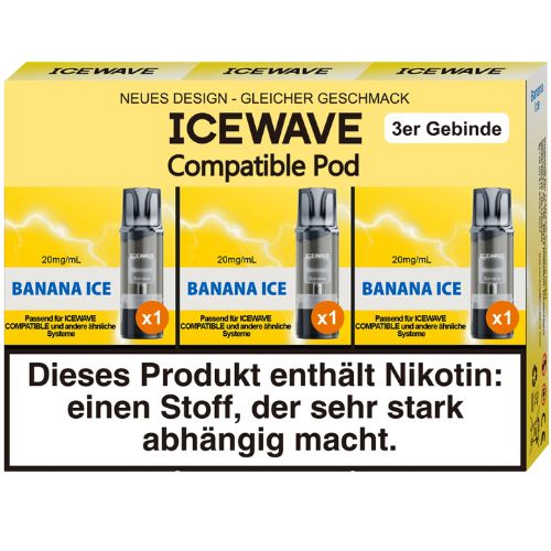 Icewave Compatible Pod Banana Ice 20mg/ml 3 Stück