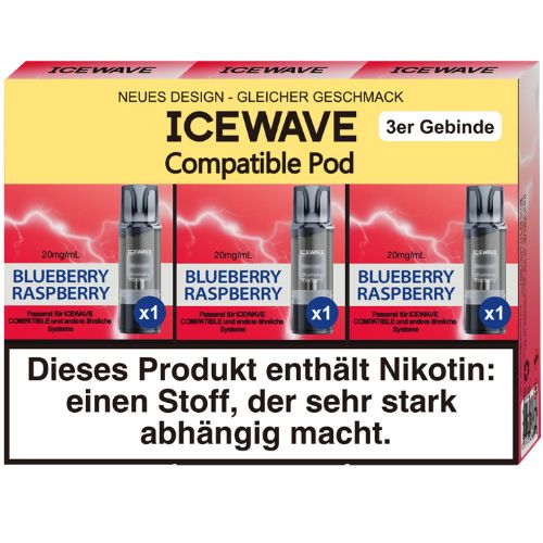 Icewave Compatible Pod Blueberry Raspberry 20mg/ml 3 Stück