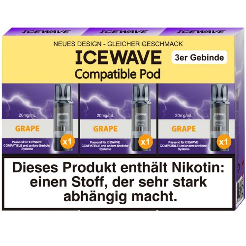 Icewave Compatible Pod Grape 20mg/ml 3 Stück