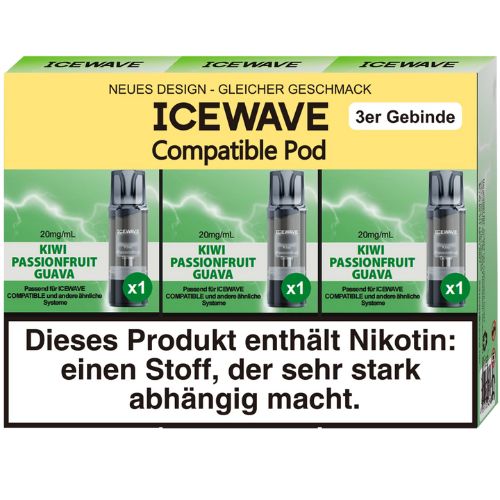 Icewave Compatible Pod Kiwi Passionfruit Guave 20mg/ml 3 Stück