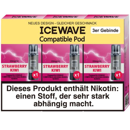 Icewave Compatible Pod Strawberry Kiwi 20mg/ml 3 Stück