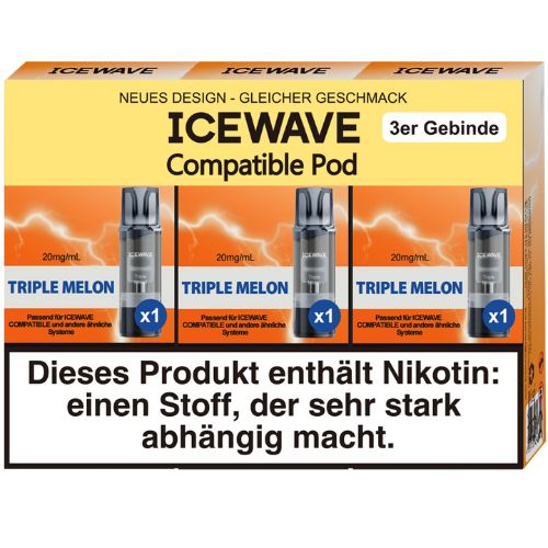 Icewave Compatible Pod Triple Melon 20mg/ml 3 Stück