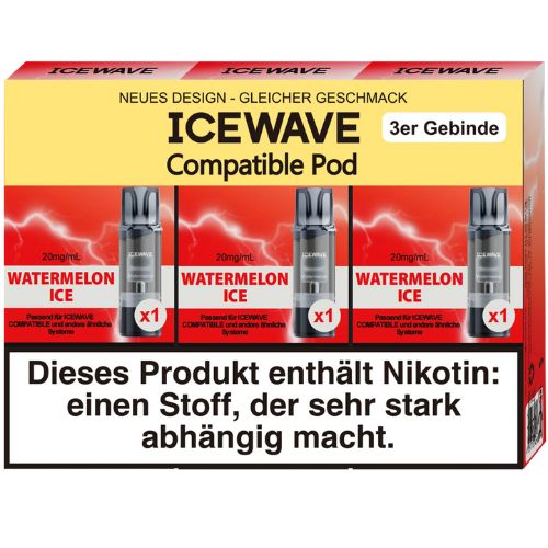 Icewave Compatible Pod Watermelon Ice 20mg/ml 3 Stück