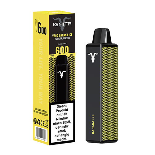 IGNITE V600 Einweg E-Zigarette Banana Ice 20mg