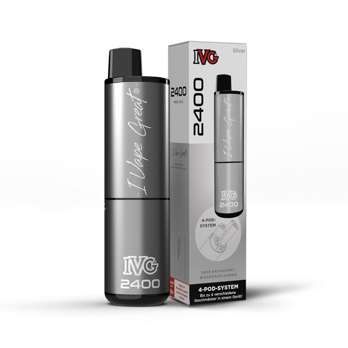 IVG 2400 4-Pod-System Akkuträger Silber E-Zigarette