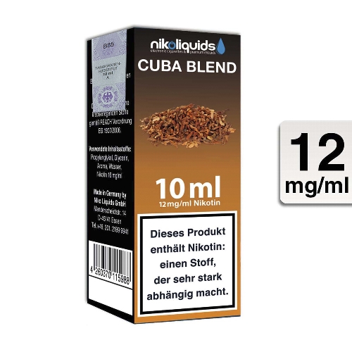 E-Liquid NIKOLIQUIDS Cuba Blend 12 mg Nikotin