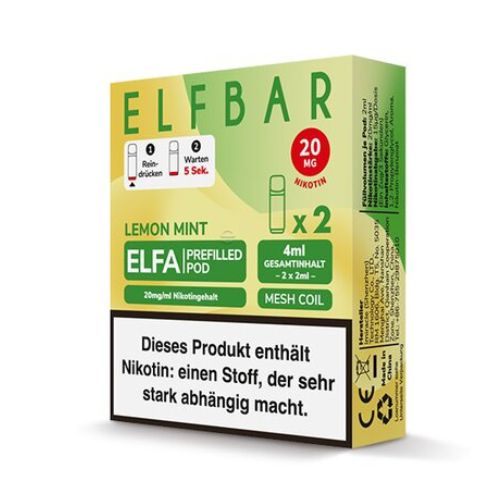 Elf Bar ELFA Lemon Mint Prefilled Pod 2x2ml 20mg