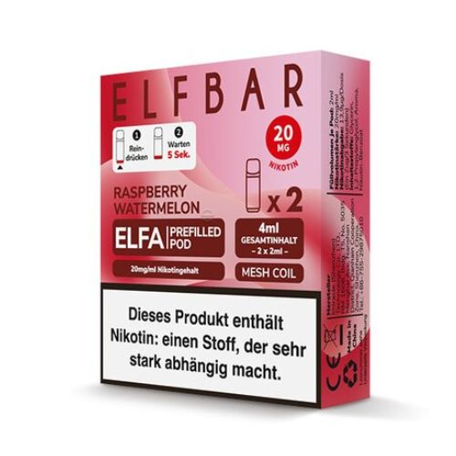 Elf Bar ELFA  Raspberry Watermelon Prefilled Pod 2x2ml 20mg