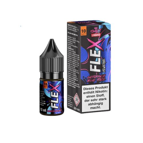 Revoltage Flex Nic Salt Liquid Overdosed Blue Razz 10mg