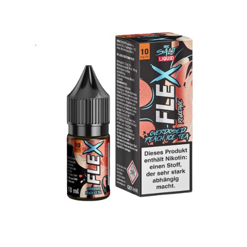 Revoltage Flex Nic Salt Liquid Overdosed Peach Ice Tea 10mg