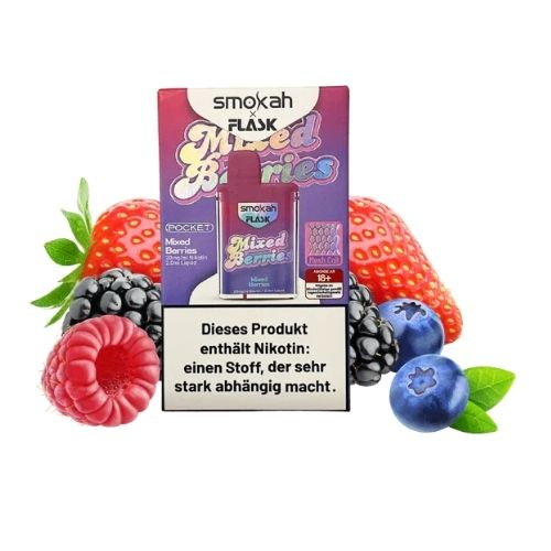 Smokah x Flask Pocket Einweg E-Zigarette Mixed Berries 20mg