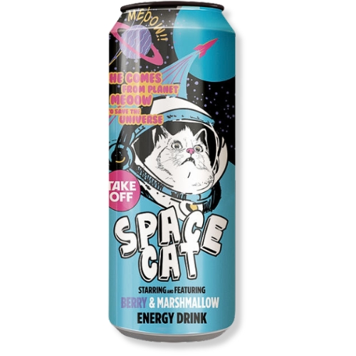 Take Off Space Cat Berry & Marshmallow Energy Drink 500ml