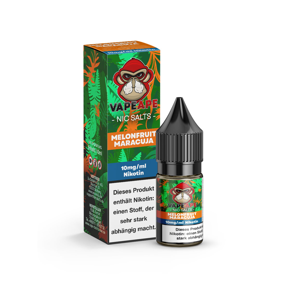 Vape Ape Nikotinsalzliquid Melonfruit Maracuja 10mg