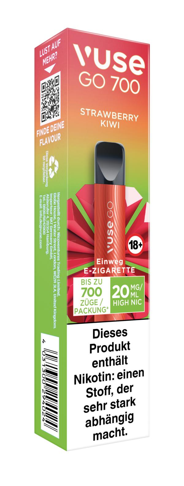 Vuse Go 700 Einweg E-Zigarette Strawberry Kiwi 20mg/ml Nikotin