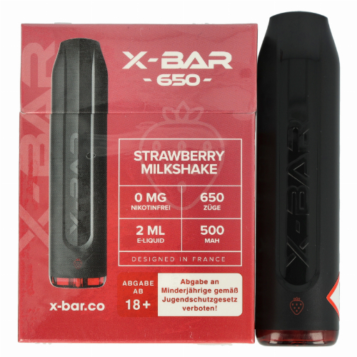 X-Bar Mini Einweg E-Zigarette Strawberry Milkshake 0mg