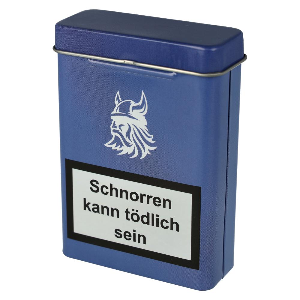 Zigarettenbox Metall Warnhinweis Nr.6 Blau