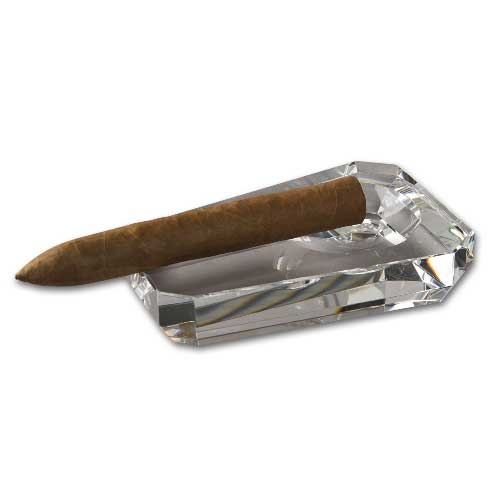 Zigarrenaschenbecher Kristall quadratisch für 2 Zigarren