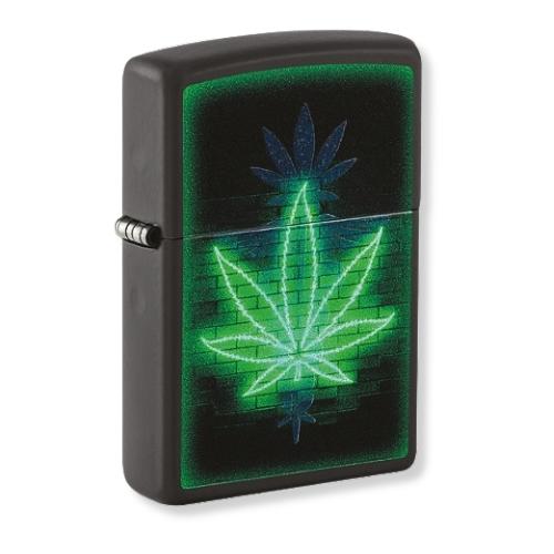 Zippo Feuerzeug Glowing Leaf schwarz matt 60007212