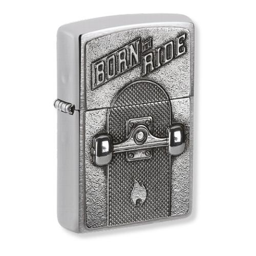 Zippo Feuerzeug Skateboard chrom gebürstet 2007903