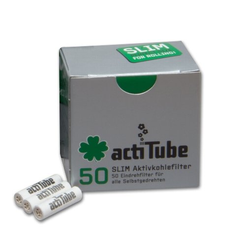 Aktivkohlefilter Acti Tube Slim Zigarettenfilter 50 Stück