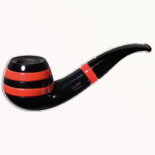 Vauen Pfeife Stripe Schwarz-Rot 337 Gebogen