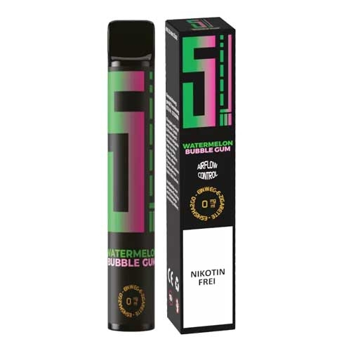 5EL Einweg E-Shisha Watermelon Bubble Gum 0mg