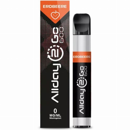 Allday 2 Go Einweg E-Zigarette Erdbeere Aroma 0mg